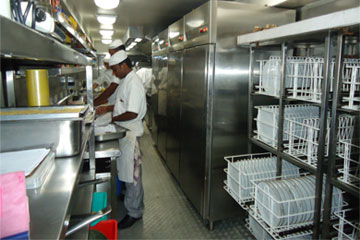 kitchen inside train
